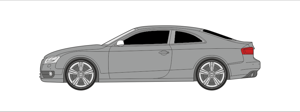 Coupé autó autóüveg fóliázás biztonsági hő és belátás elleni védelemre