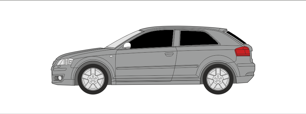 Háromajtós autó autóüveg fóliázás biztonsági hő és belátás elleni védelemre