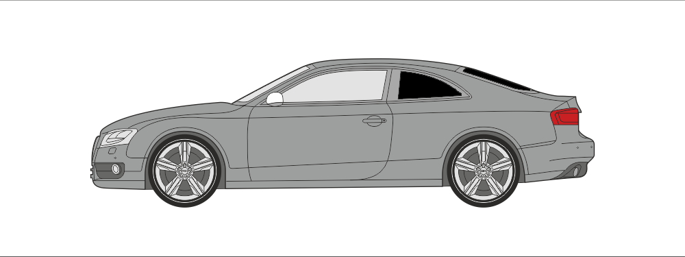 Coupé autó autóüveg fóliázás hő és belátás elleni védelemre