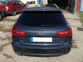 Autóüveg fóliázás Audi A6: B oszloptól hátra, hő és belátás elleni autóüveg fóliázás, skyfol, lumar, bruxafol 08
