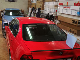 Autóüveg fóliázás BMW E46: B oszloptól hátra, hő és belátás elleni autóüveg fóliázás 05