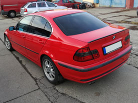 Autóüveg fóliázás BMW E46: B oszloptól hátra, hő és belátás elleni autóüveg fóliázás 09